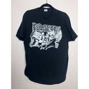 Rob Zombie Black White Pacific Short Sleeve T-Shirt Size Large Drinking